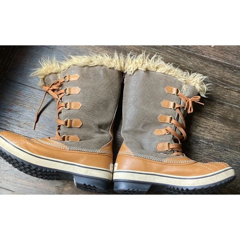 Sorel Womens Size 9 Joan Of Arctic Brown Tall Waterproof Winter Snow Boots